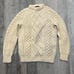 Monaghans Irish Cable Knit Ivory Beige Wool Jumper Aran Heavy Ireland Sweater