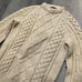 Monaghans Irish Cable Knit Ivory Beige Wool Jumper Aran Heavy Ireland Sweater