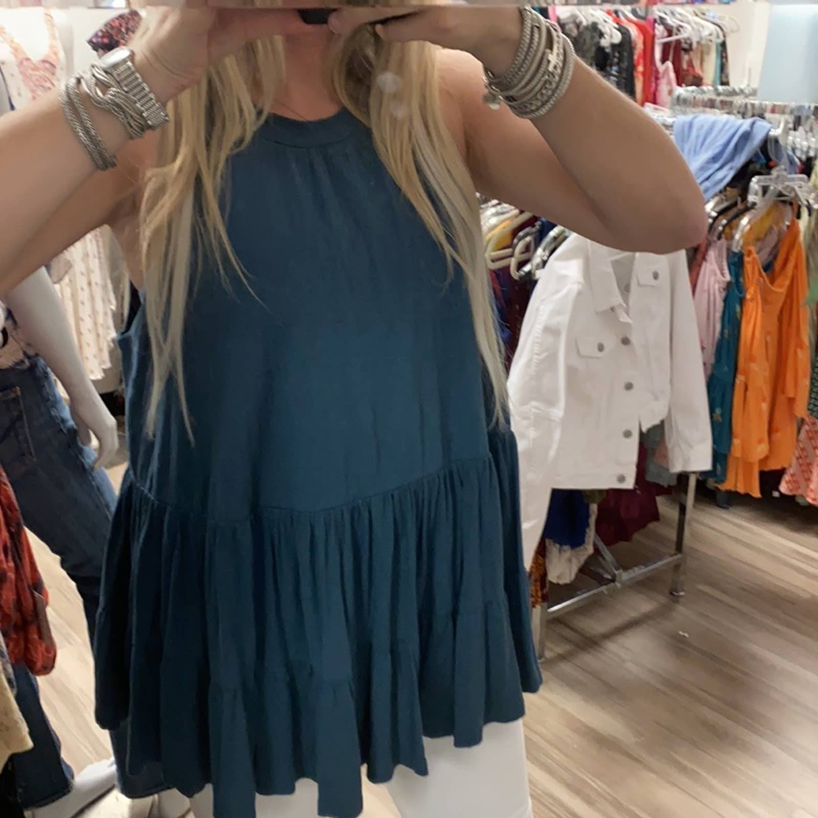 NWOT Free People Sleeveless Navy Tunic