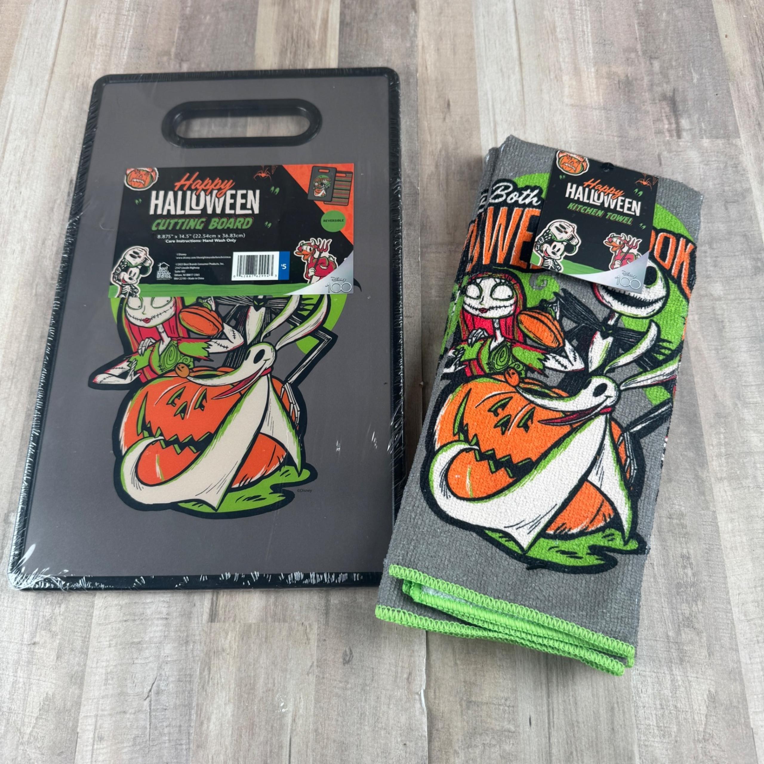 NEW Jack Sally Nightmare Before Christmas Halloween Kitchen Towel Cutting Board
