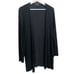 100% SILK EILEEN FISHER black with dark gray print OPEN FRONT CARDIGAN SZ M EUC