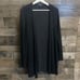 100% SILK EILEEN FISHER black with dark gray print OPEN FRONT CARDIGAN SZ M EUC