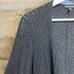100% SILK EILEEN FISHER black with dark gray print OPEN FRONT CARDIGAN SZ M EUC