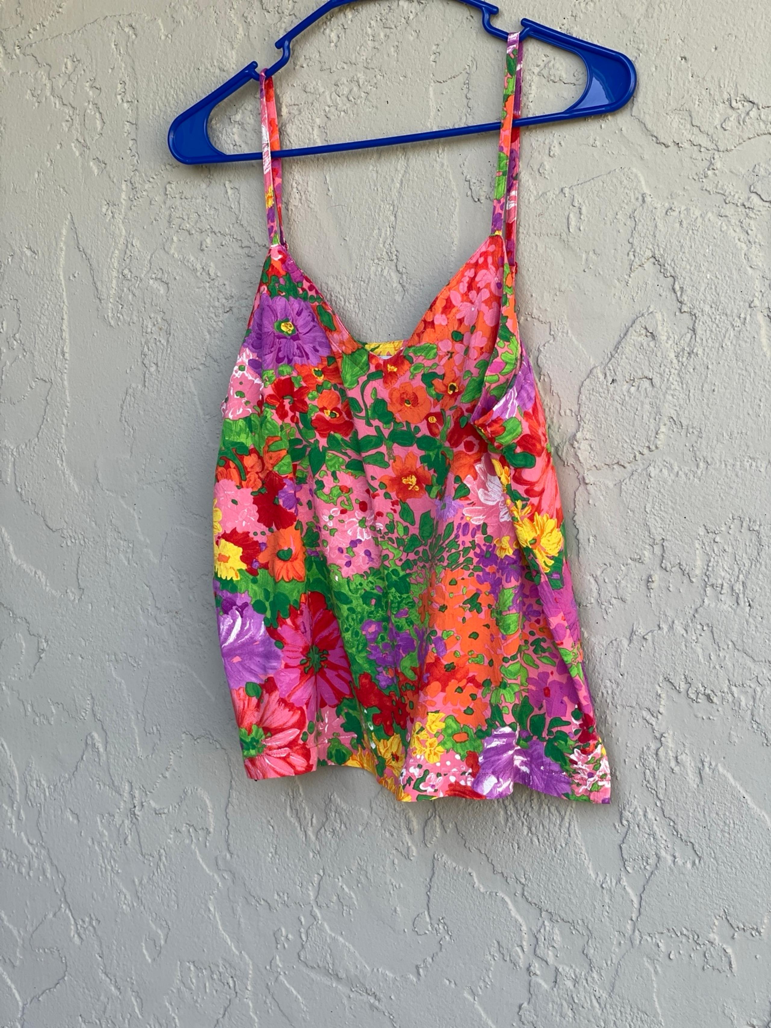 Jams World Vintage Floral Bloom Cami Tank Top Medium Women's