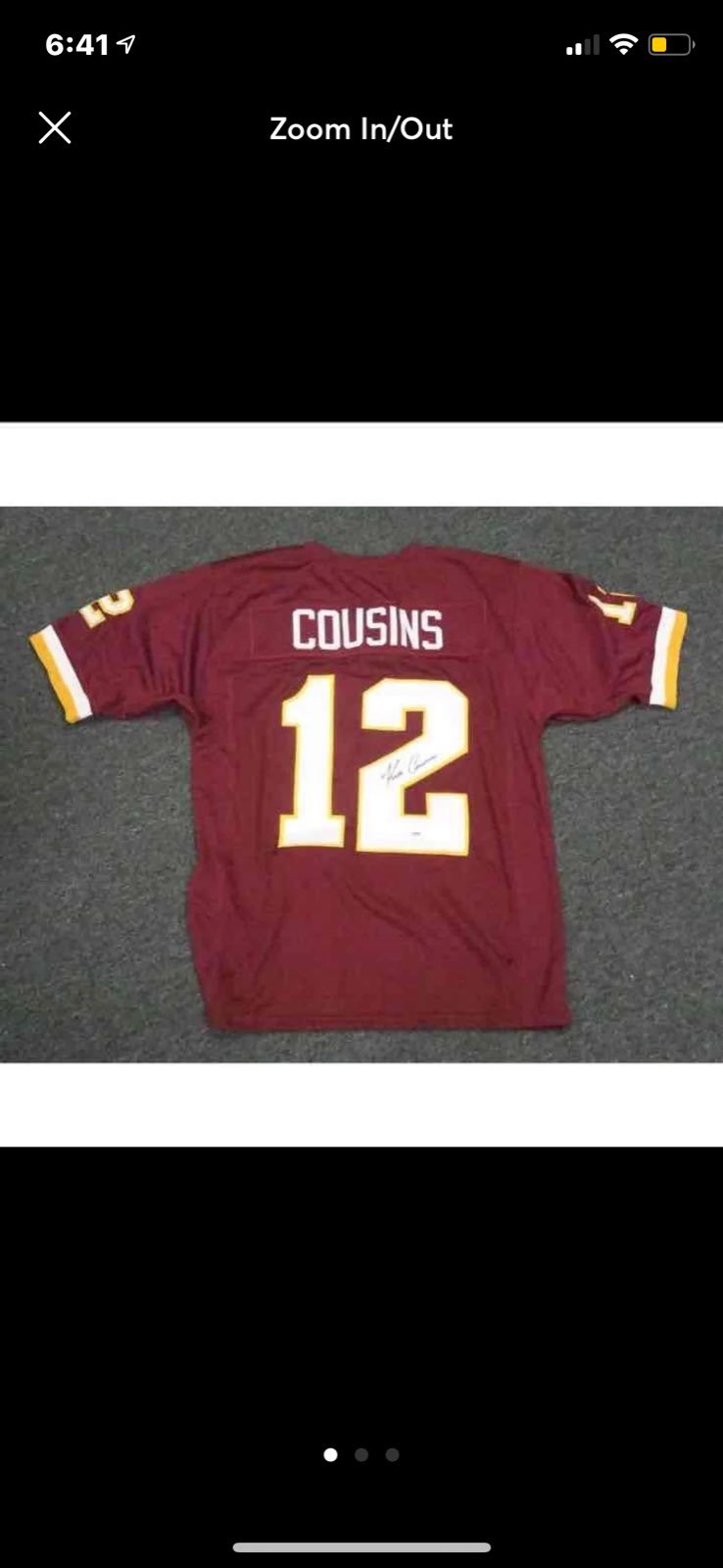Vikings Redskins Kurt Cousins Autojersey