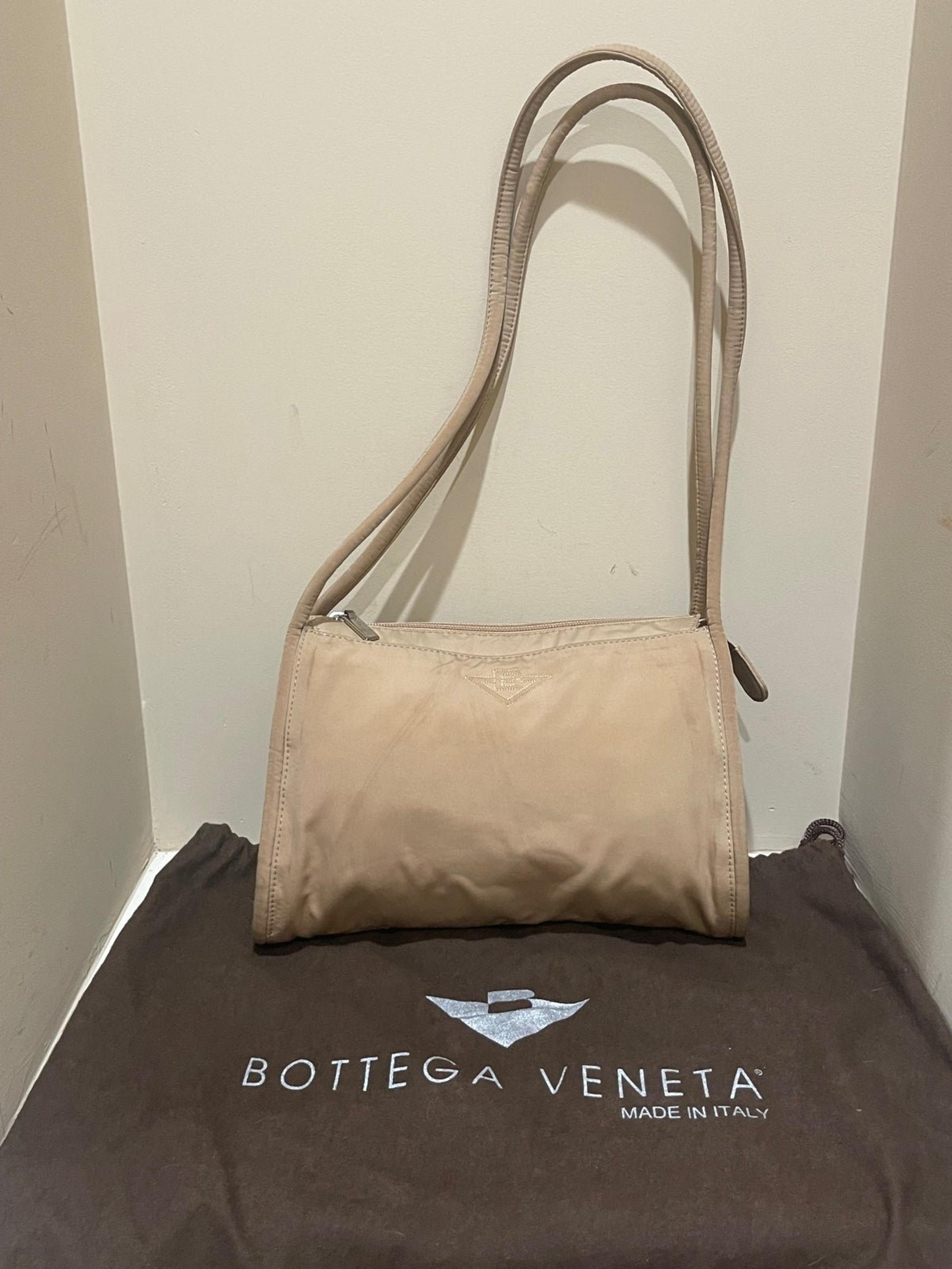 Vintage Bottega Veneta Beige Nylon Shoulderbag W/original Tags!!!