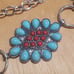 Silvery Turquoise style & Red Pine Stone Embellished Waist Chain belt nwot