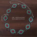 Silvery Turquoise style & Red Pine Stone Embellished Waist Chain belt nwot