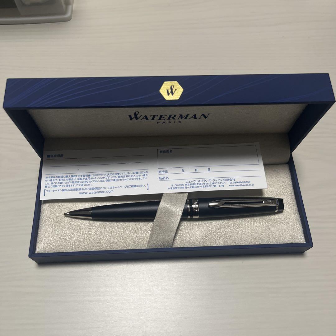 Waterman ballpoint pen, black, with box.