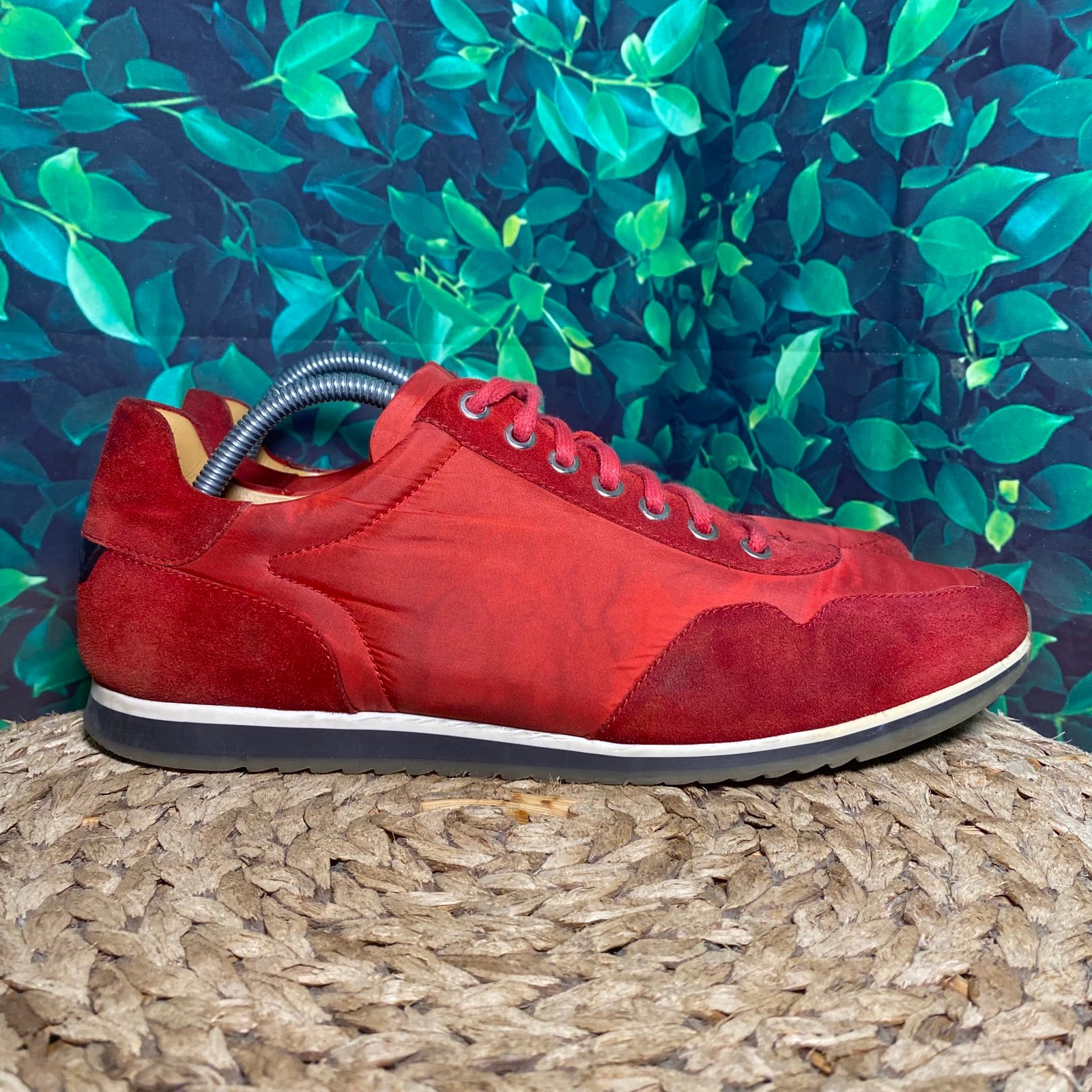 Magnanni polka red suede trainer sneakers