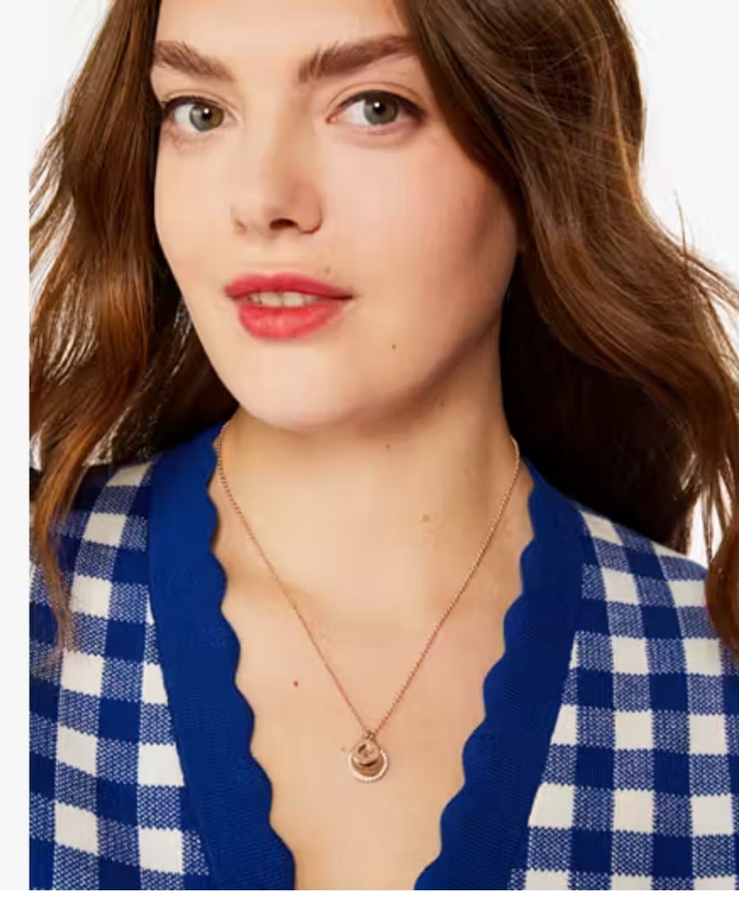 NWOT Kate Spade Spot The Spade Pave Charm Pendant Necklace in Rose Gold