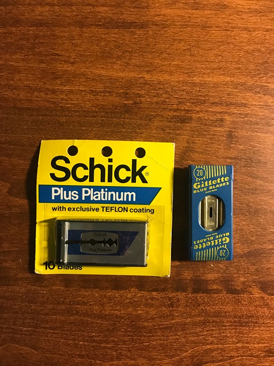 Schick & Gillette teflon/blue blades