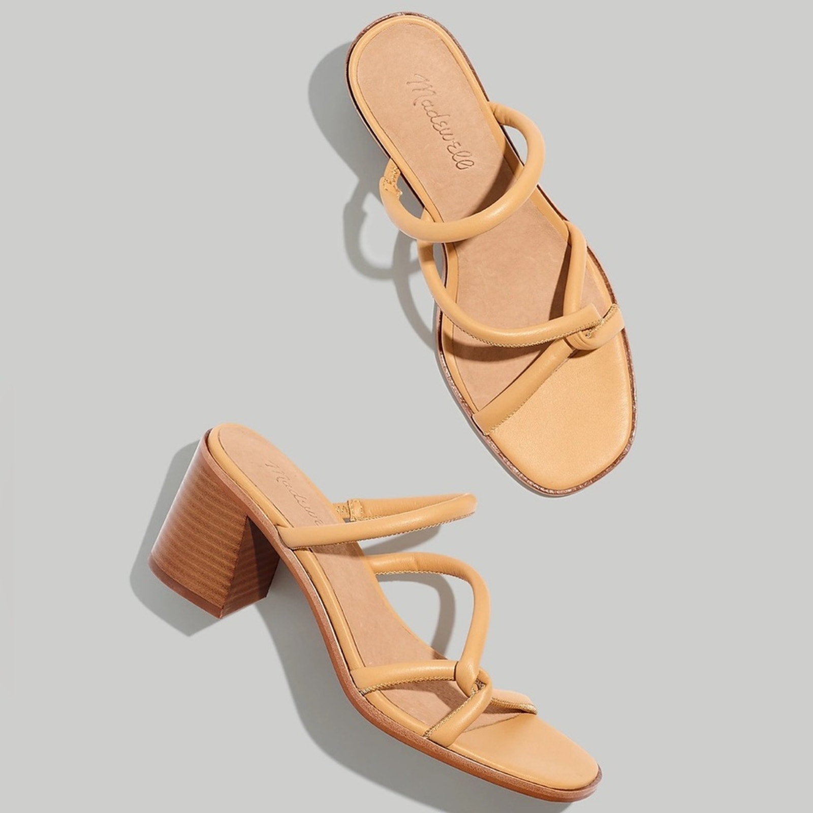 NIB Madewell The Tayla Sandal in Genuine Leather stacked block heel Size 11