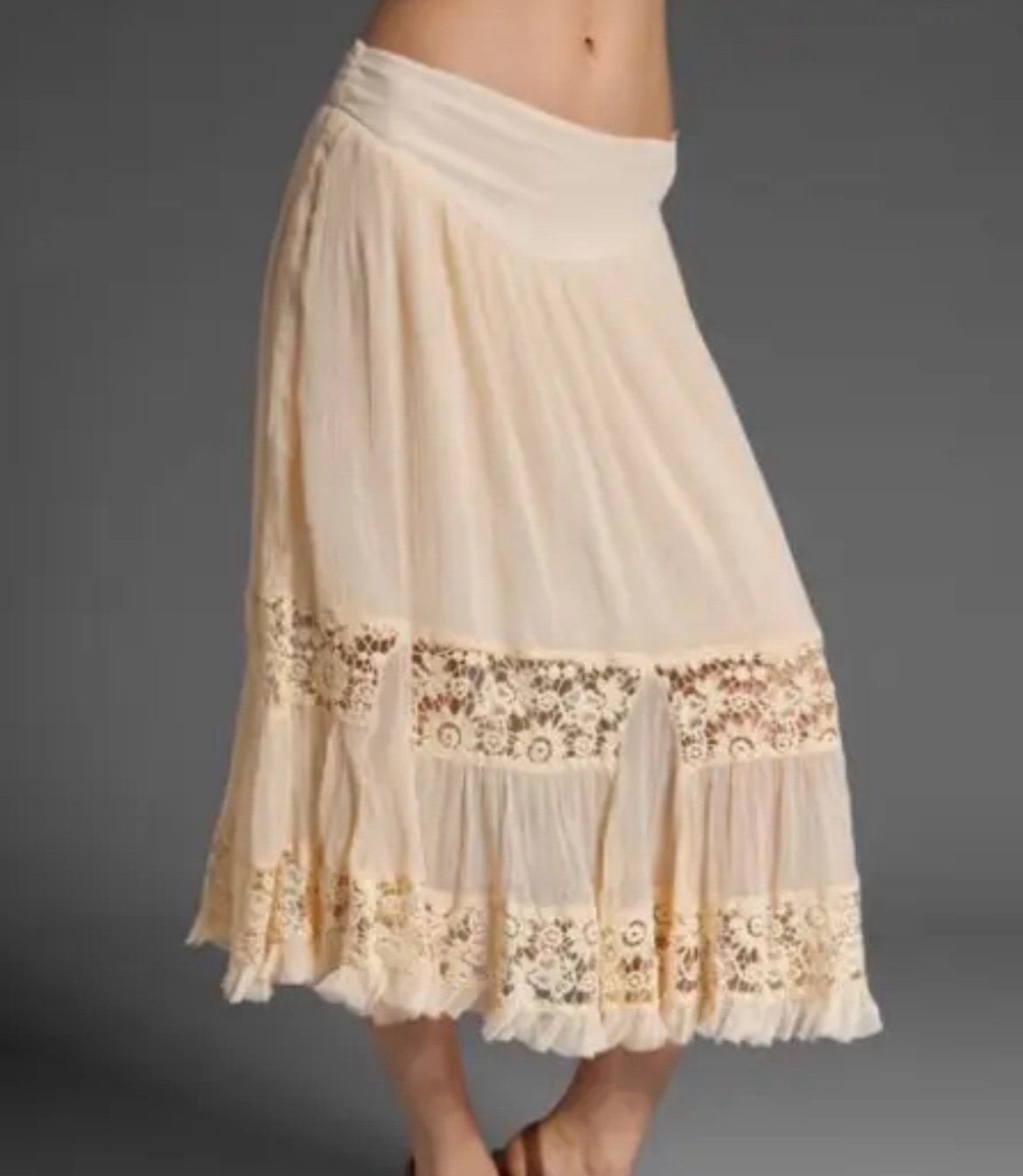 NWT Free People Lace Therapy Skirt Antique