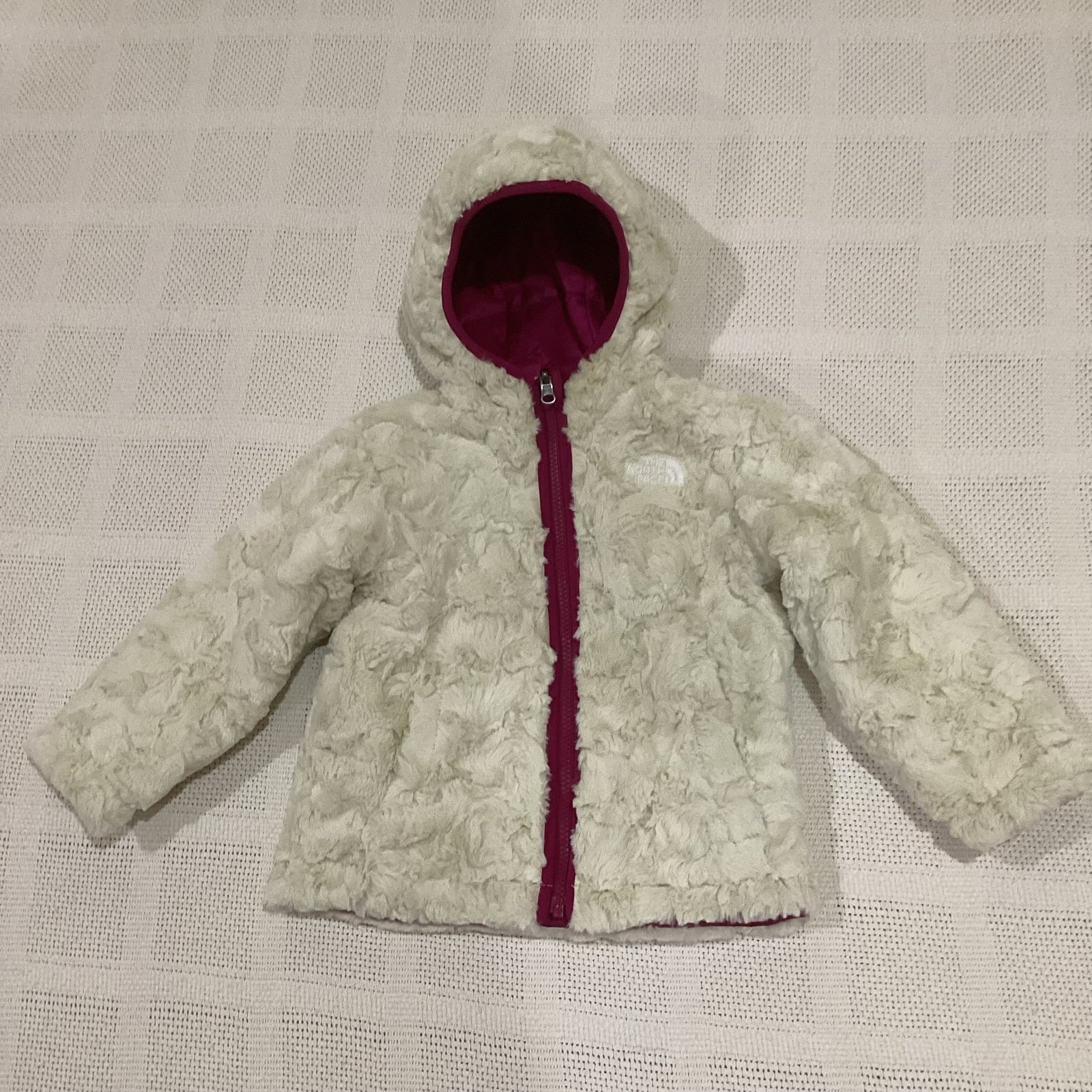 Girls 3T North Face Mossbud Swirl Reversible Full Zip Hooded Jacket