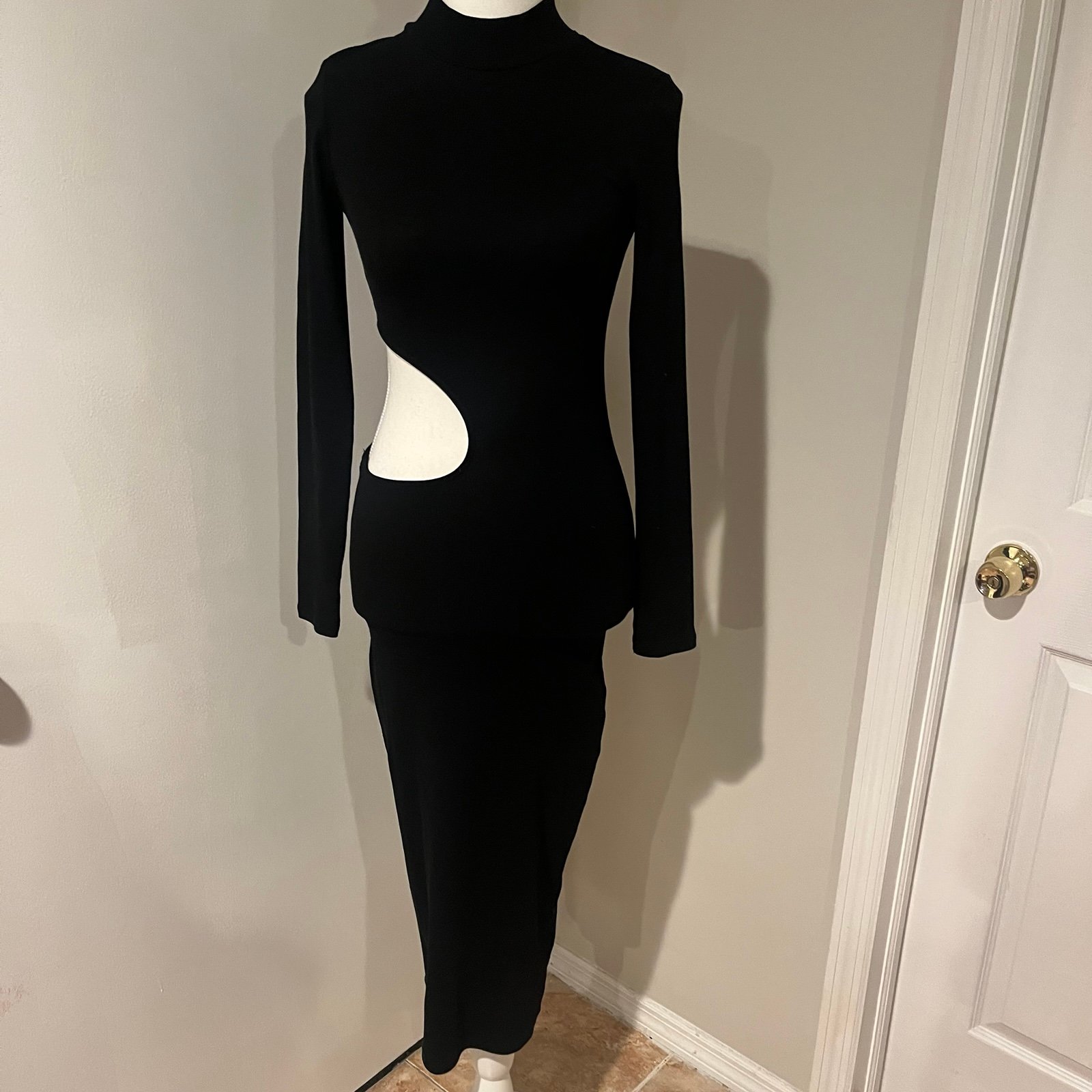 Zara Cut Out Black Long Dress