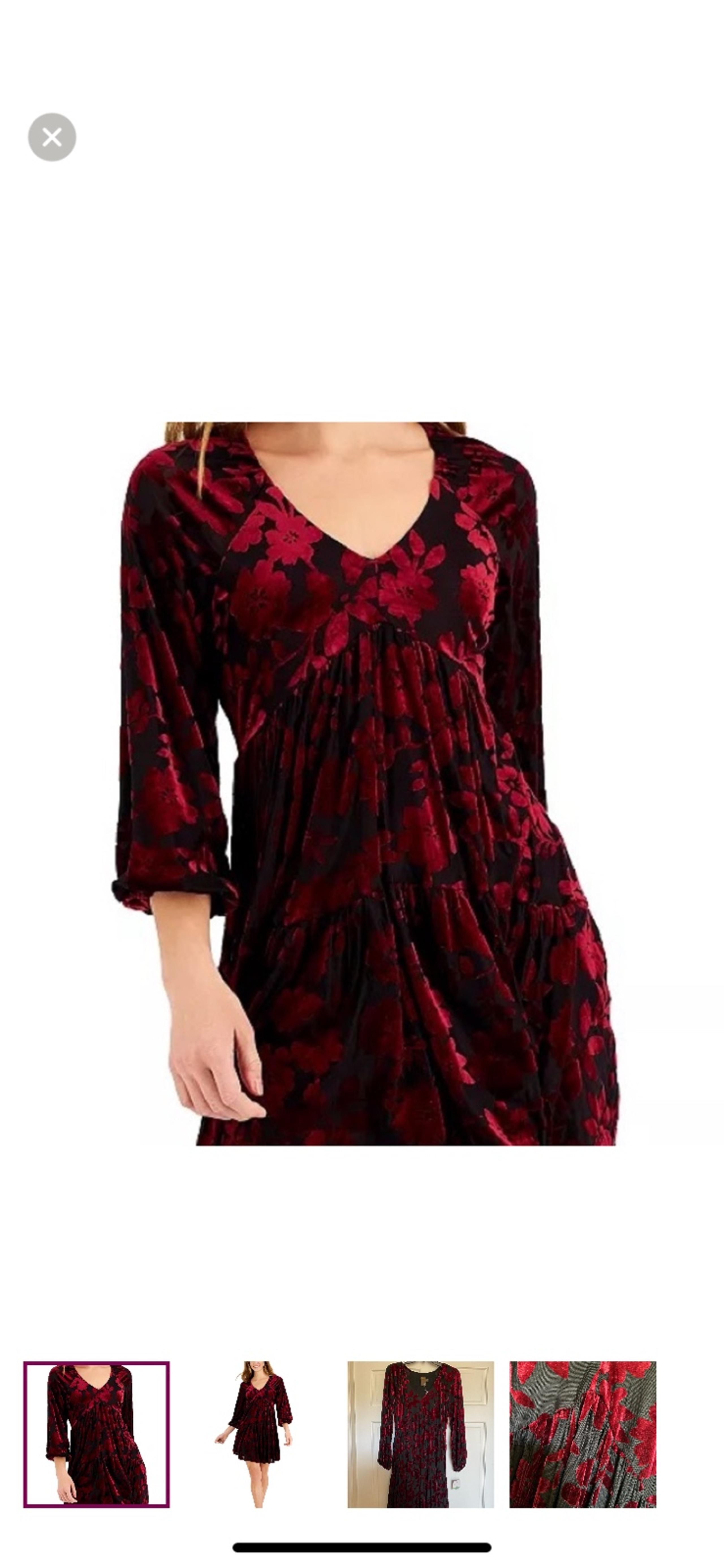 Women's Taylor Dress V-Neck Velvet Burnout Dress Size 8 NWT is