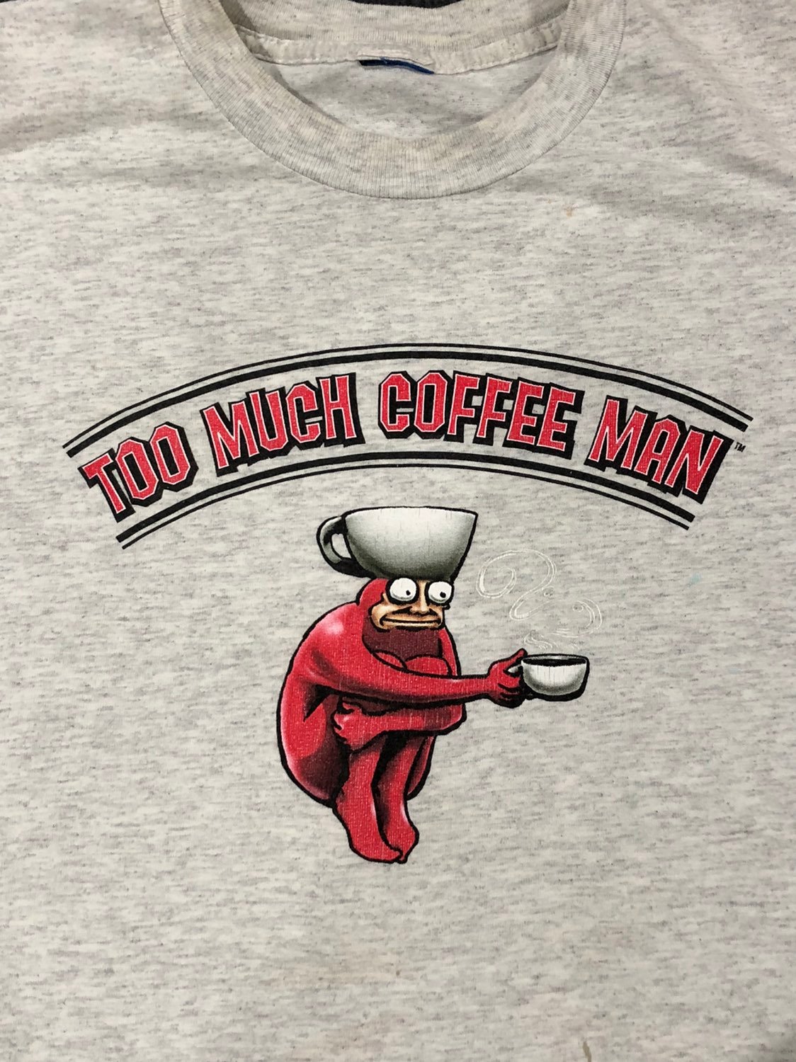 VINTAGE LOT TOO MUCH COFFEE MAN SHIRT XL