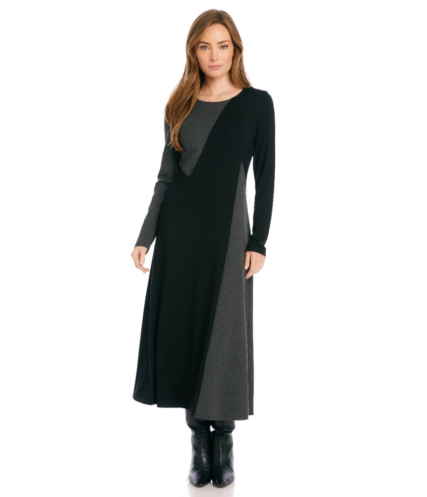 Karen Kane Colorblock Long-Sleeve Dress
