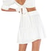 NWT Show Me Your MuMu Fiona Skirt in White Linen Size XS Retail 138