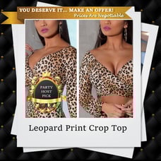 Leopard Print S Crop Top