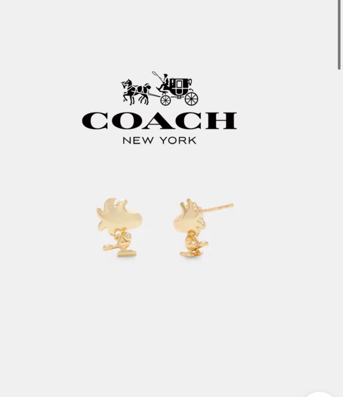 限定コラボ【Coach X Peanuts】Snoopy Stud Earrings Coach X Peanuts】Woodstock Stud Earrings Set ピアス