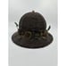 Vintage Root Beer Glass Seed Bead Ladies Sunday Hat Lamp Shade with Floral Bead