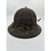 Vintage Root Beer Glass Seed Bead Ladies Sunday Hat Lamp Shade with Floral Bead