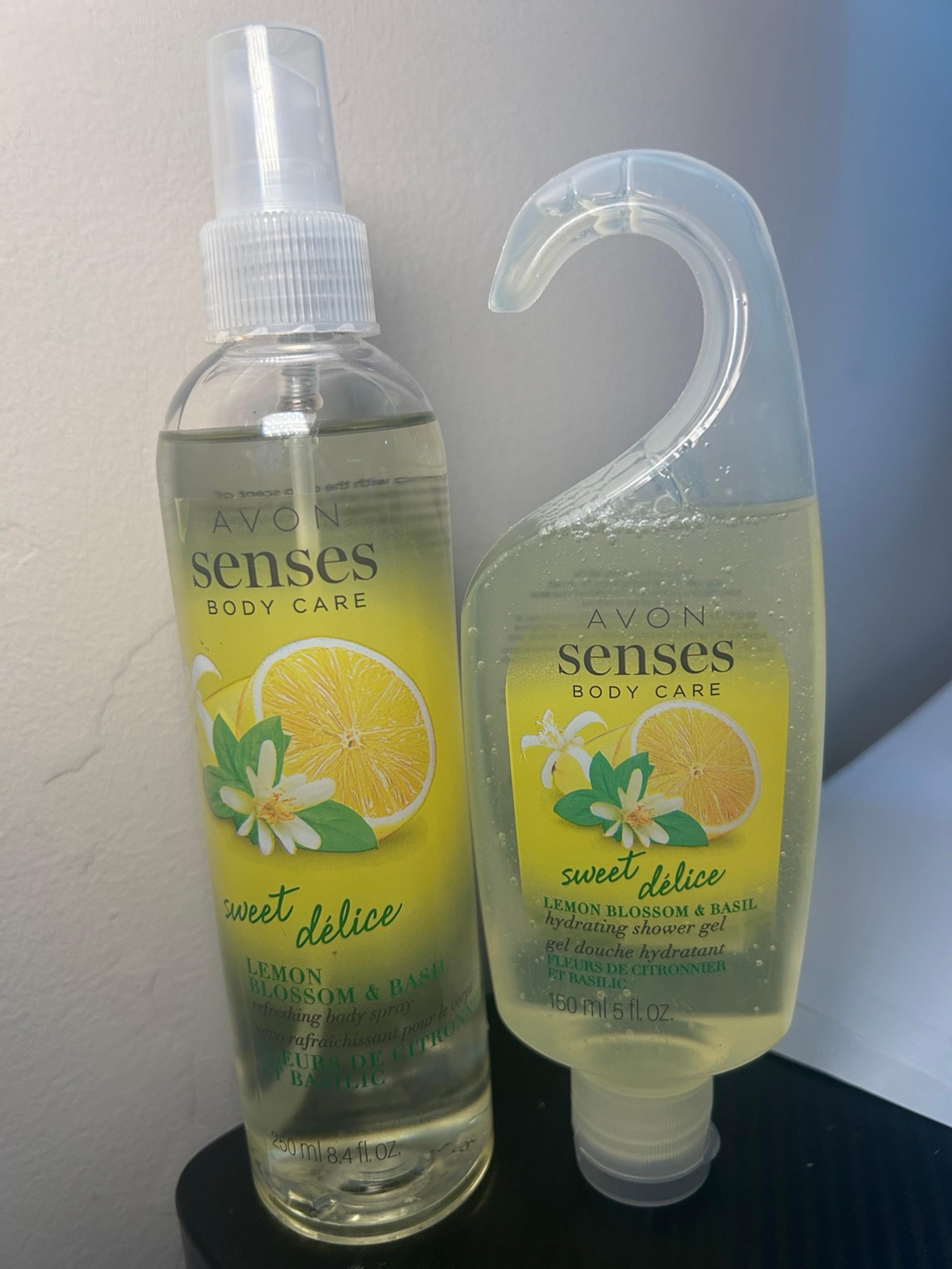 NEW UNOPENED AVON SENSES BODY CARE Lemon Blossom & Basil Body Spray & Shower Gel