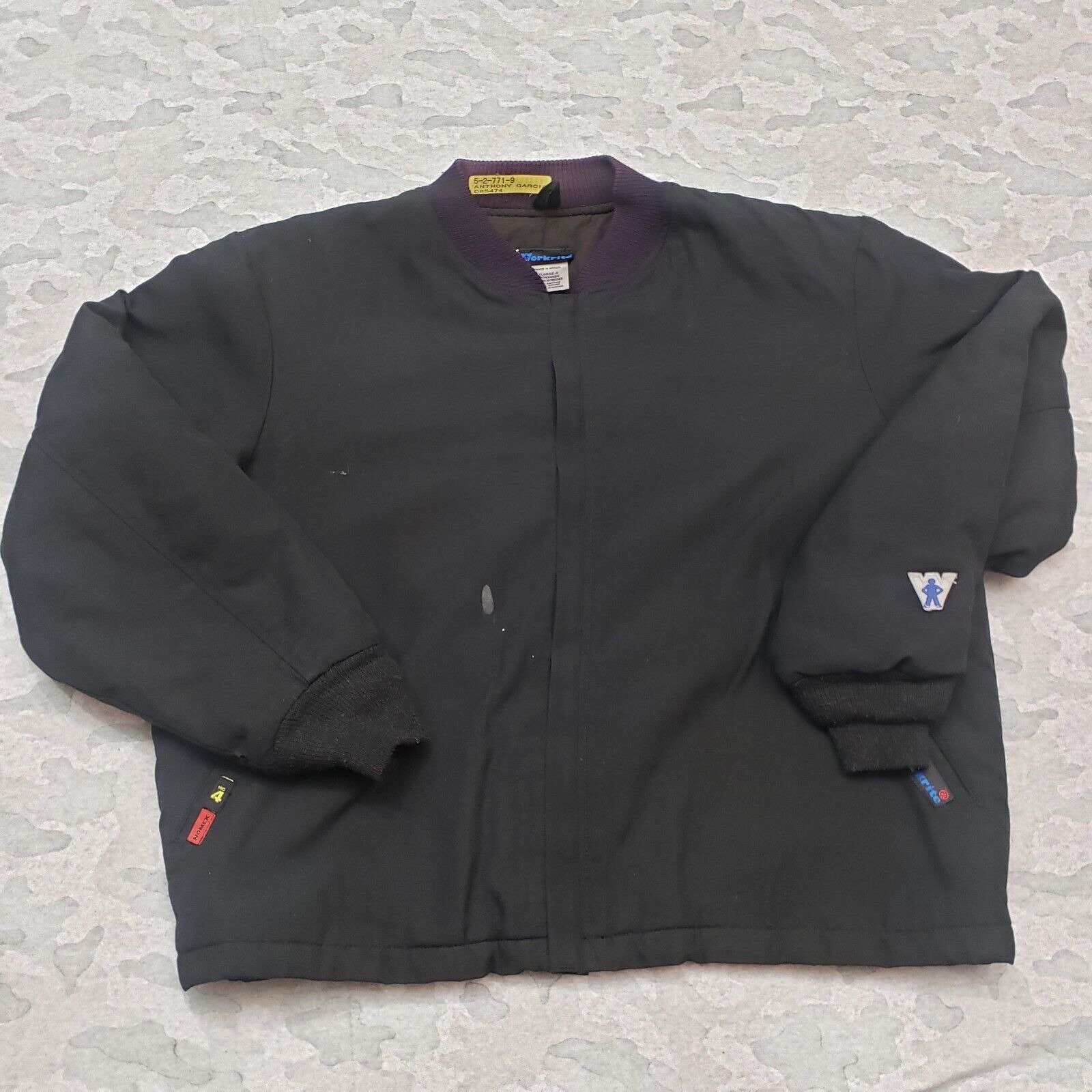 Workrite Jacket Men's XL Black Full Zip Aramid Nomex Blend