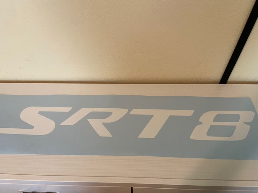 ~40 inch long srt 8 white car decal bann