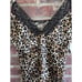 NWT Wendy Hil Women’s Leopard Animal Print 100% Silk Lace Tank Top Cami Mob Wife