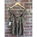 NWT Wendy Hil Women’s Leopard Animal Print 100% Silk Lace Tank Top Cami Mob Wife