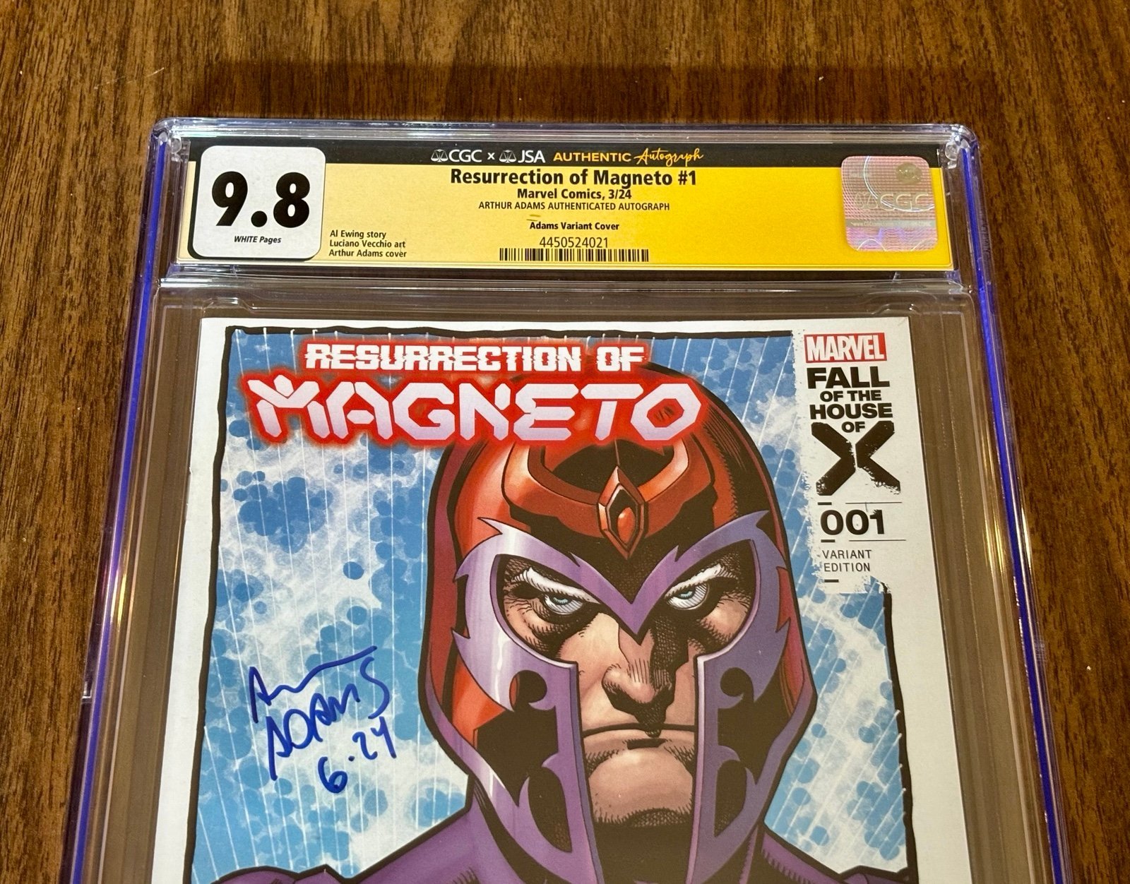 Resurrection of Magneto #1 1:25 AUTHOR ADAMS Variant SIGNED CGC 9.8!