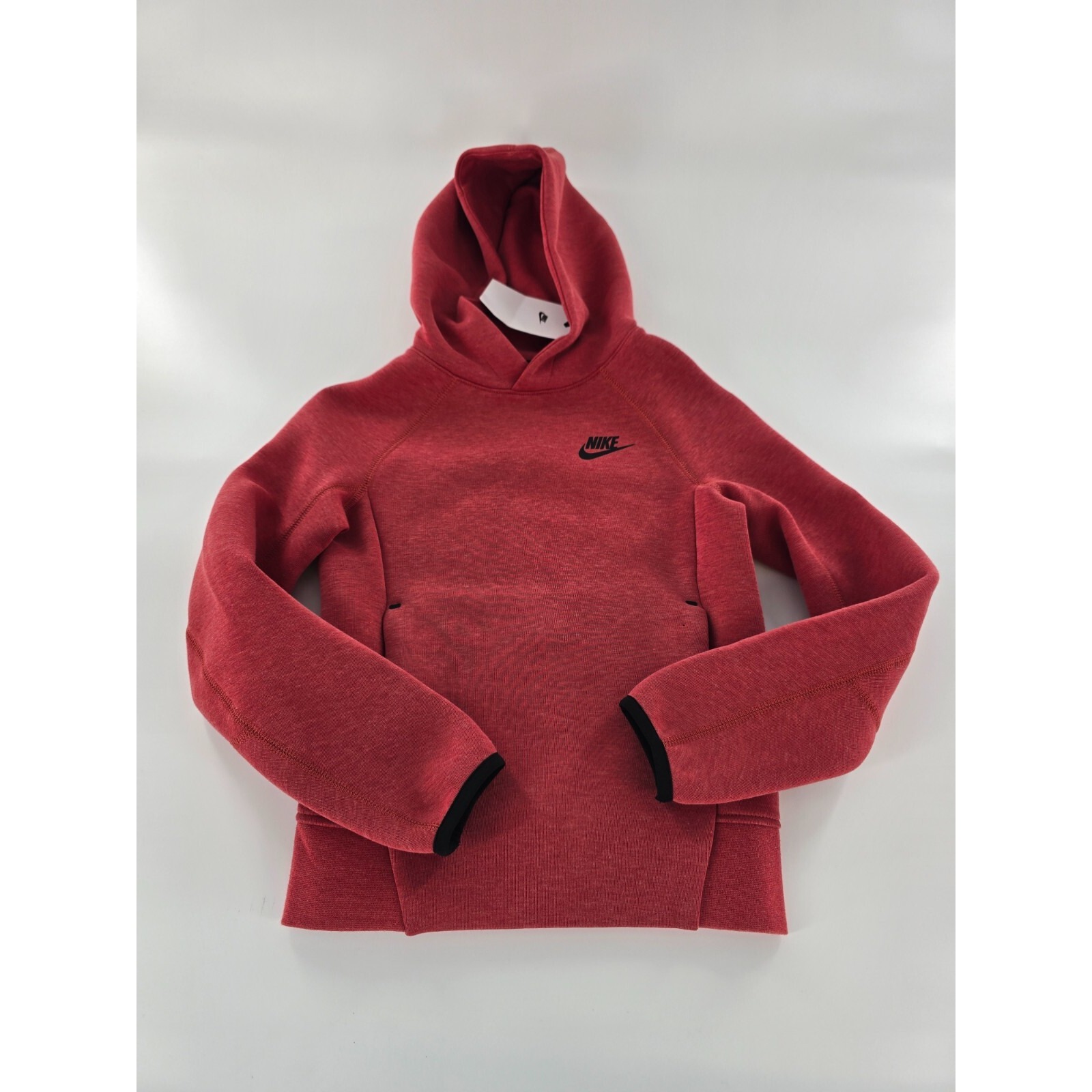 Nike Sportswear Tech Fleece Hoodie Kids XS Red Pullover Sweatshirt FD3291-672 NW