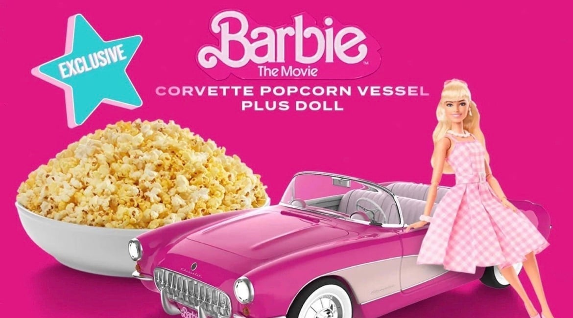 Barbie car popcorn bucket doll set