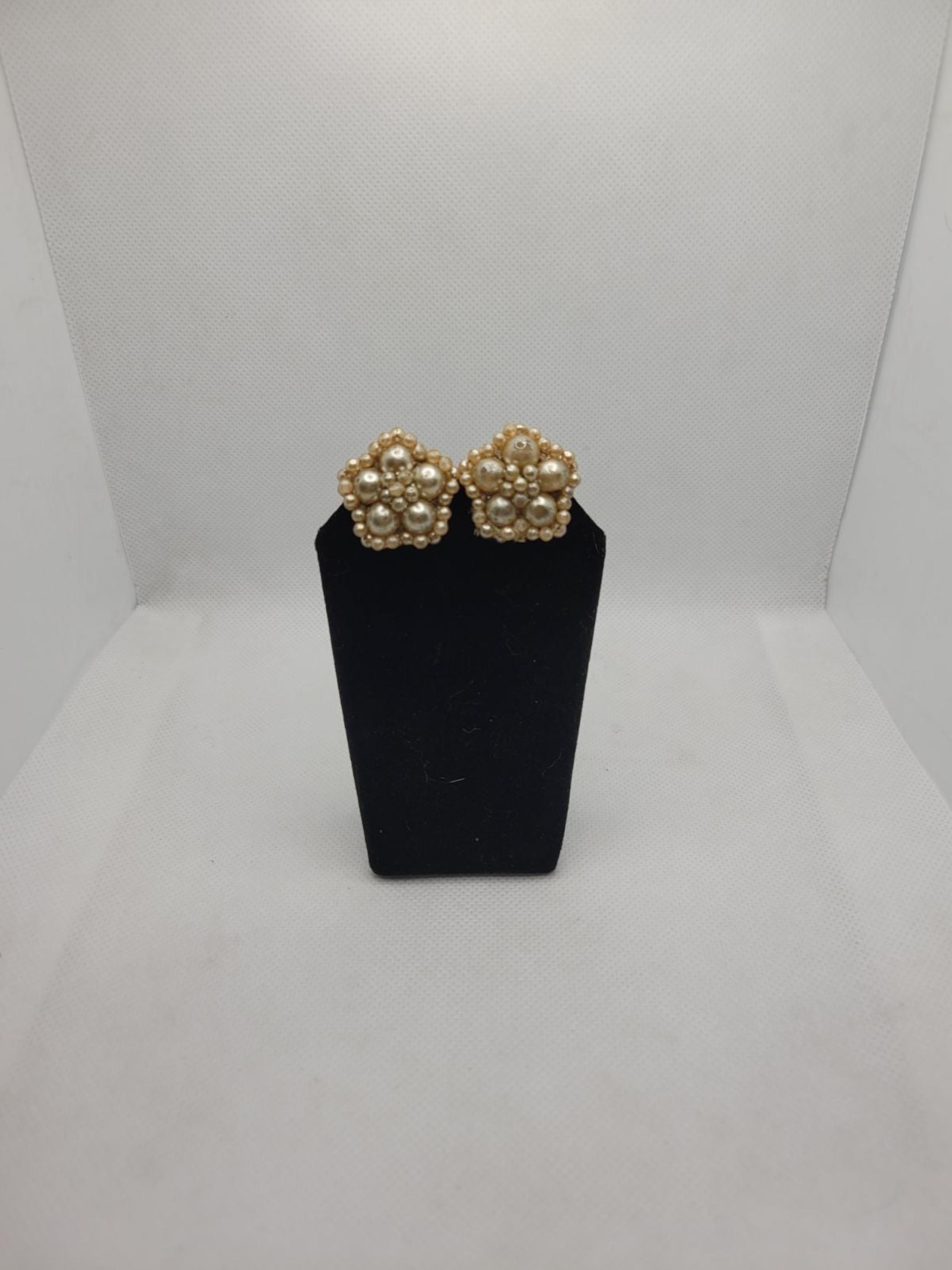 ANTIQUE CLIP ON CLUSTER EARRINGS