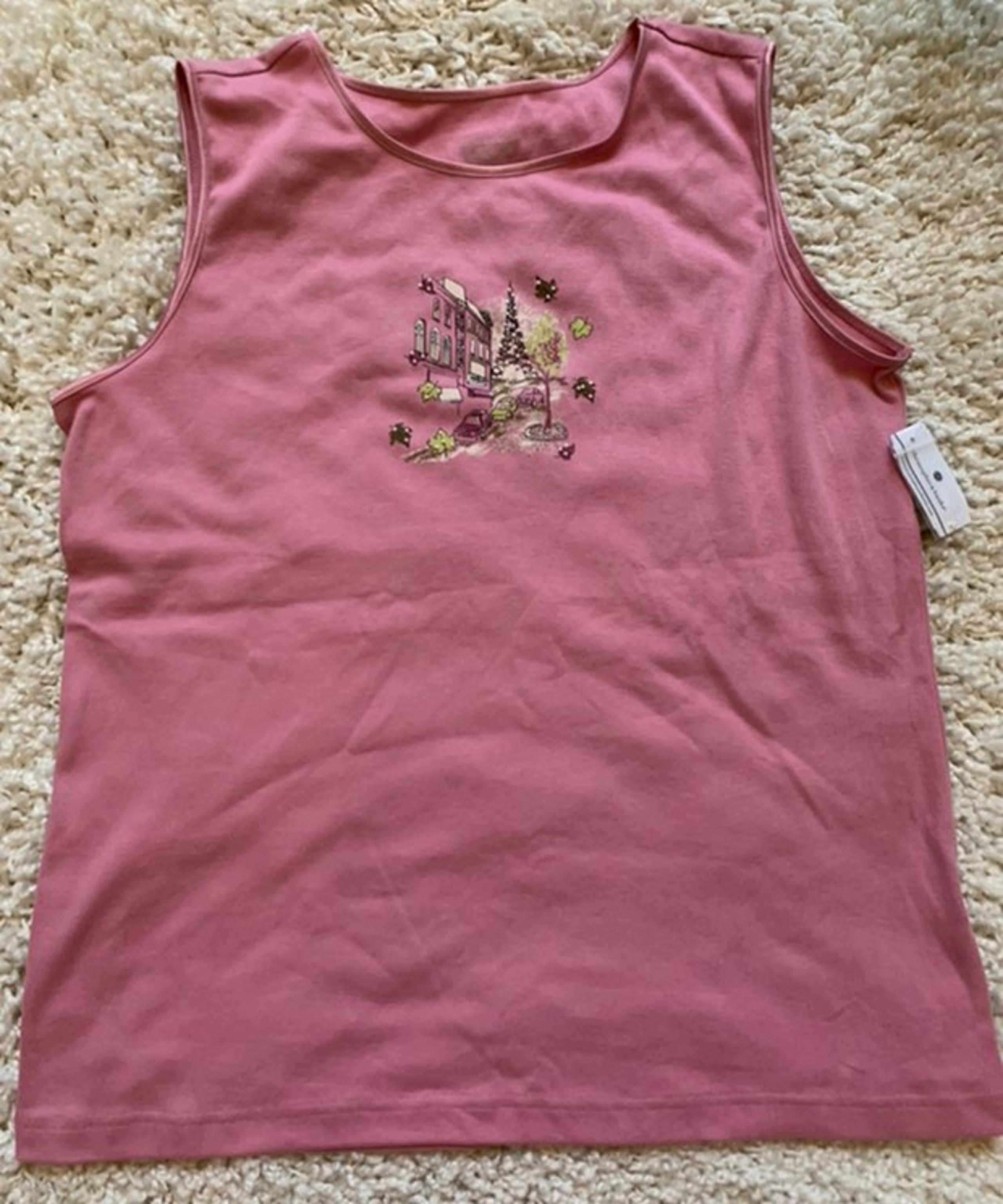 NWT CJ BANKS PINK TANK TOP XL B6