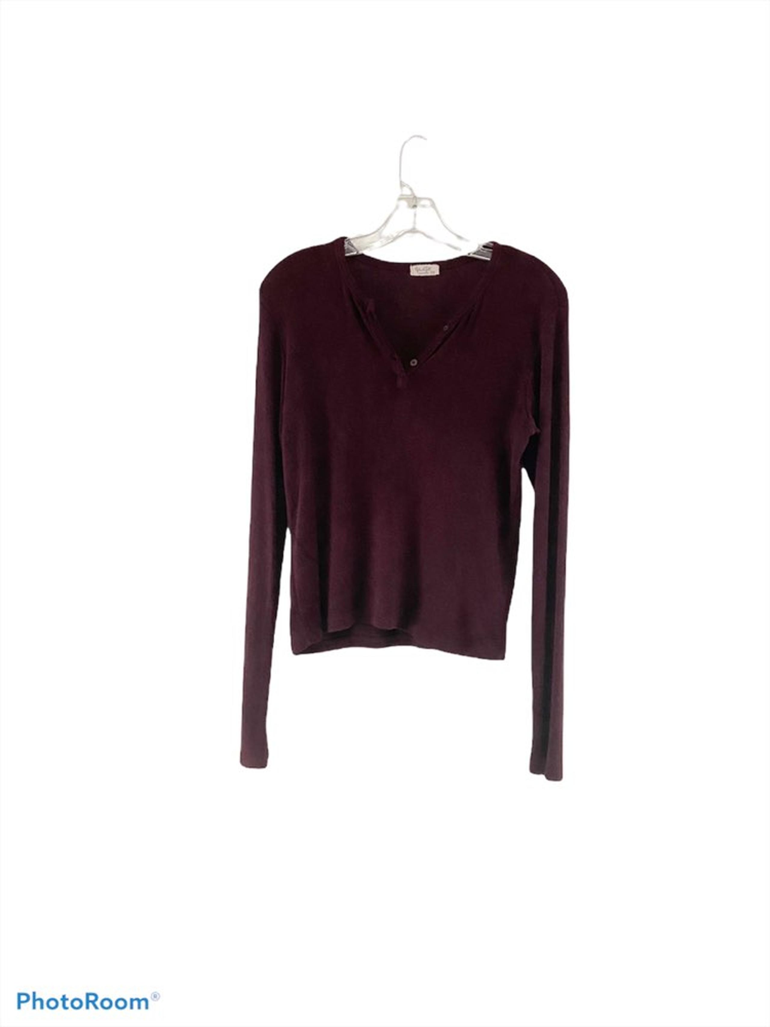 Brandy Melville John Gault Maroon Knit Lng Slv Top