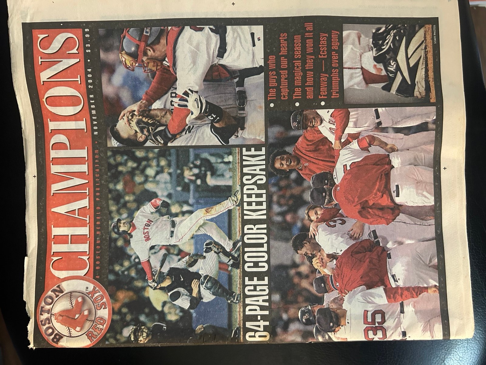 Red Sox Nov 2004 World Series Champions Boston Herald Commemorative Keepsake