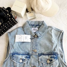 ZARA jeans denim vest sleeveless jacket coat