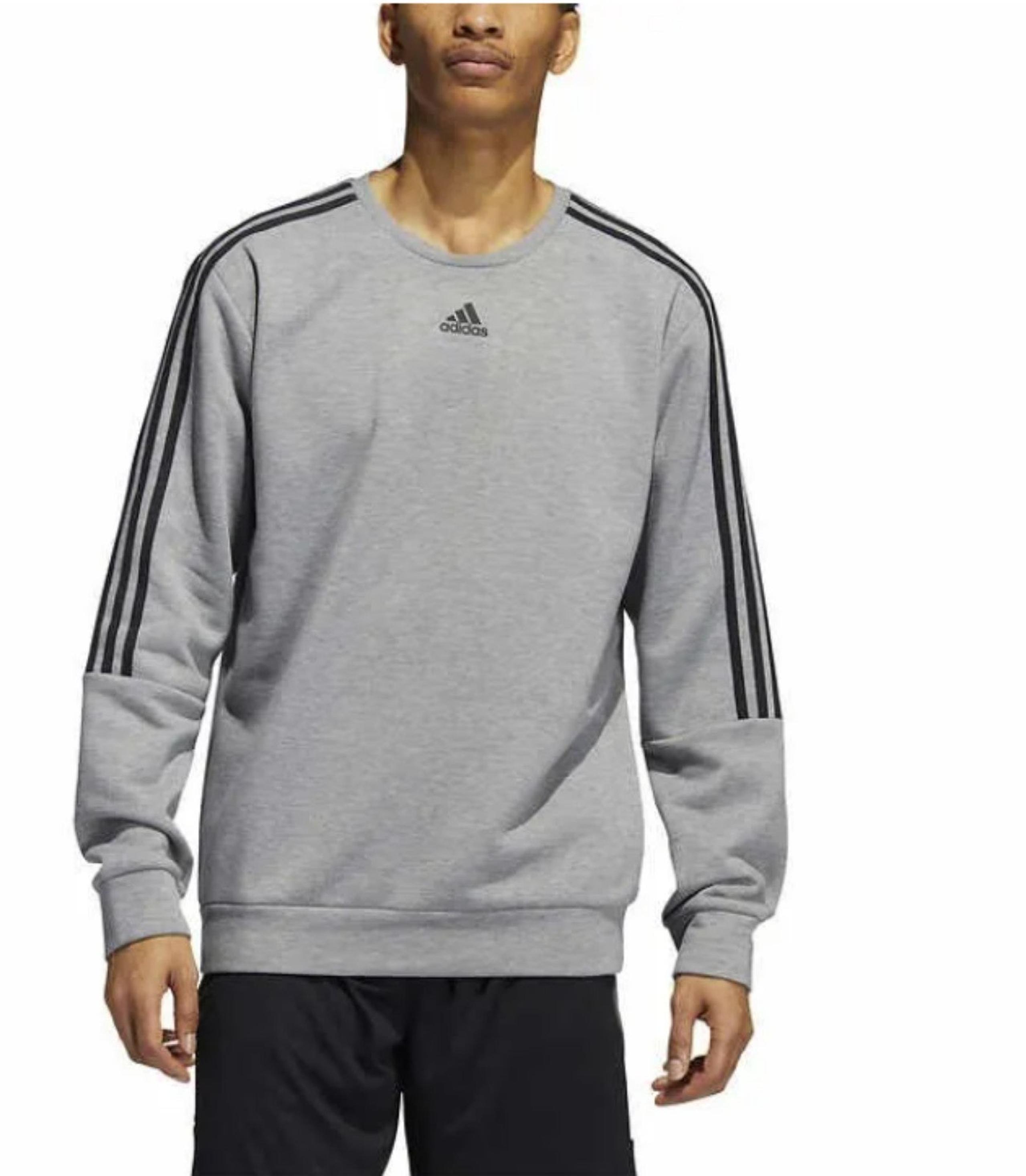 NWT Men Grey Adidas Regular Fit , Coupe Standard long sleeve sweater, size 2XL,
