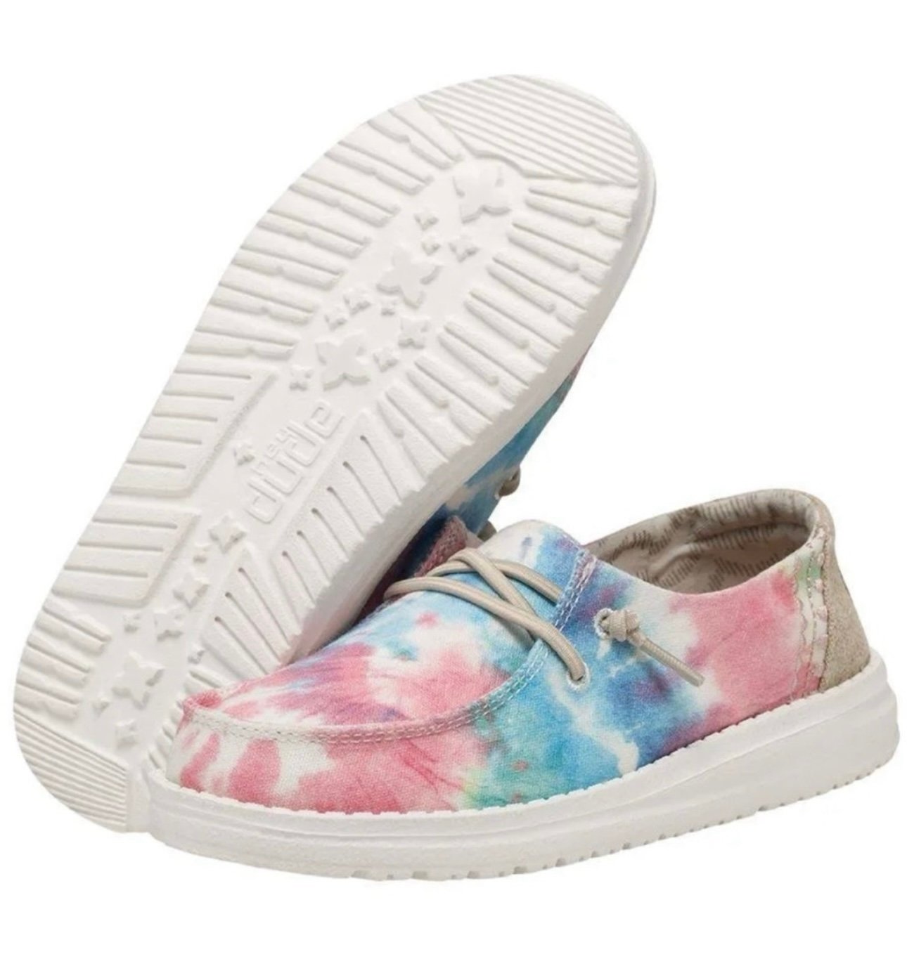 Hey Dude Kids Shoes Wendy Youth Tie Dye Shoes SZ K12 Pastel Casual NWT