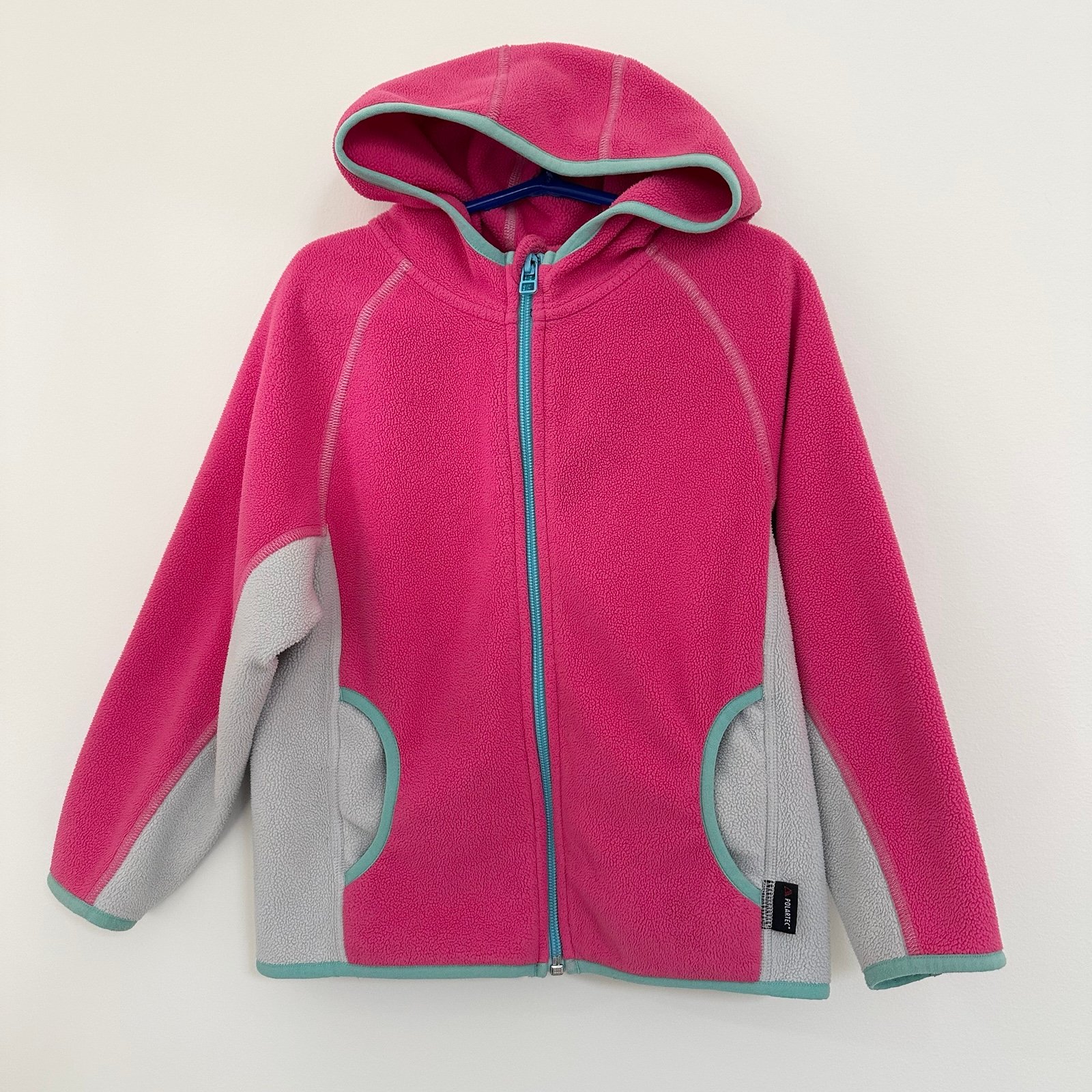 Hanna Andersson Pink Polartec Fleece Hoodie Full Zip Up size 5 kids