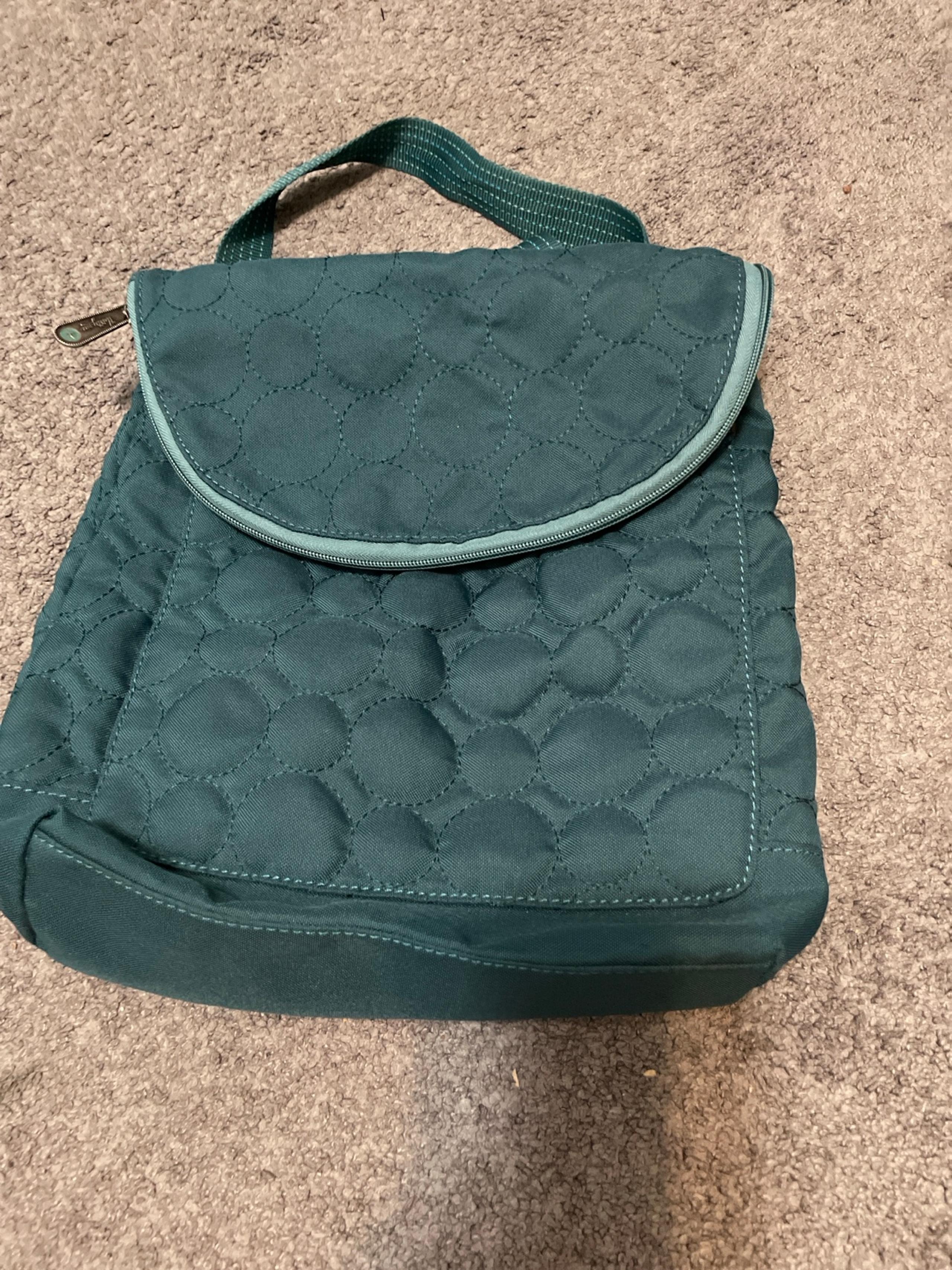 Thirty One Vary you backpack purse quilted jade green