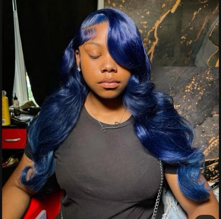 blue lace front wig
