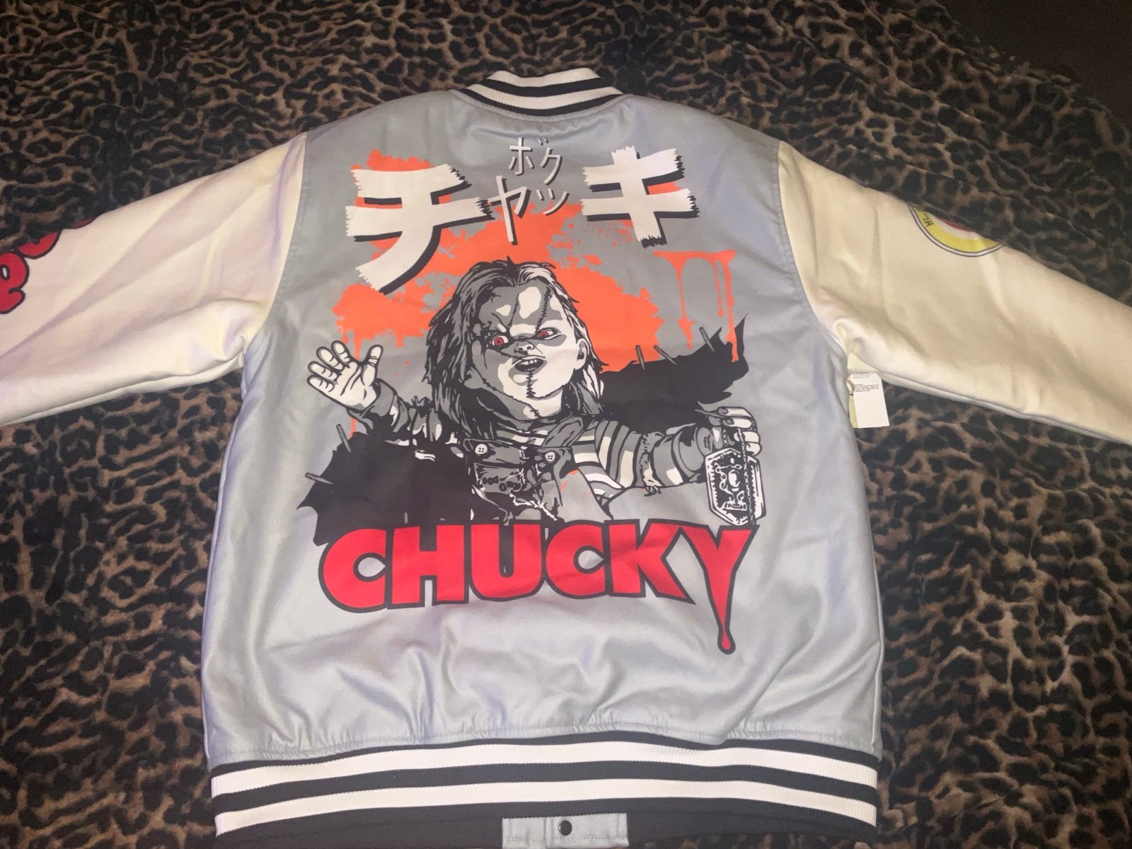 Chucky Jacket that cost 109. Sale 85 brand New Chucky jagray and white an more