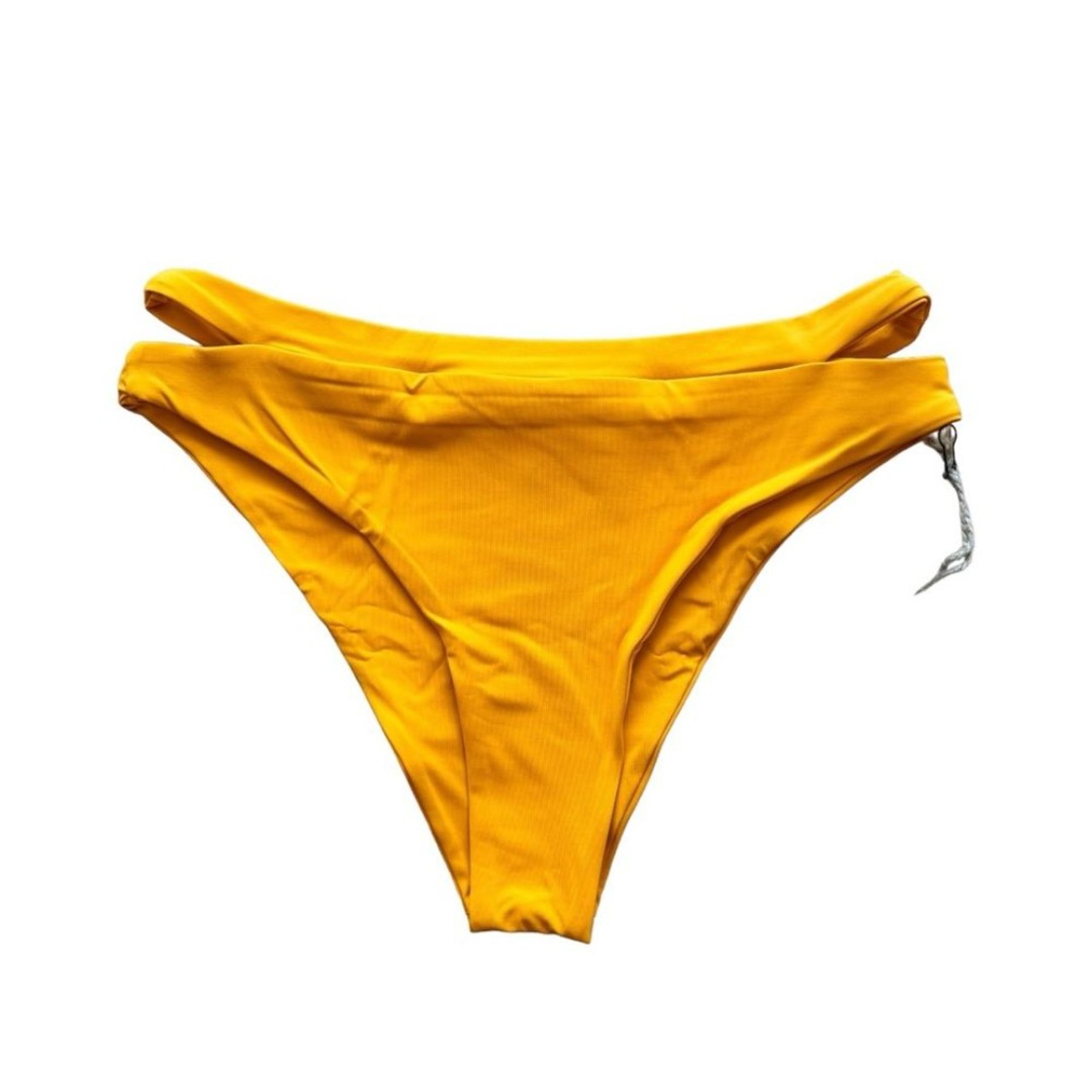 Stone Fox Swim Yellow Marigold Cheeky Bikini Bottom Women's Signature cut out S