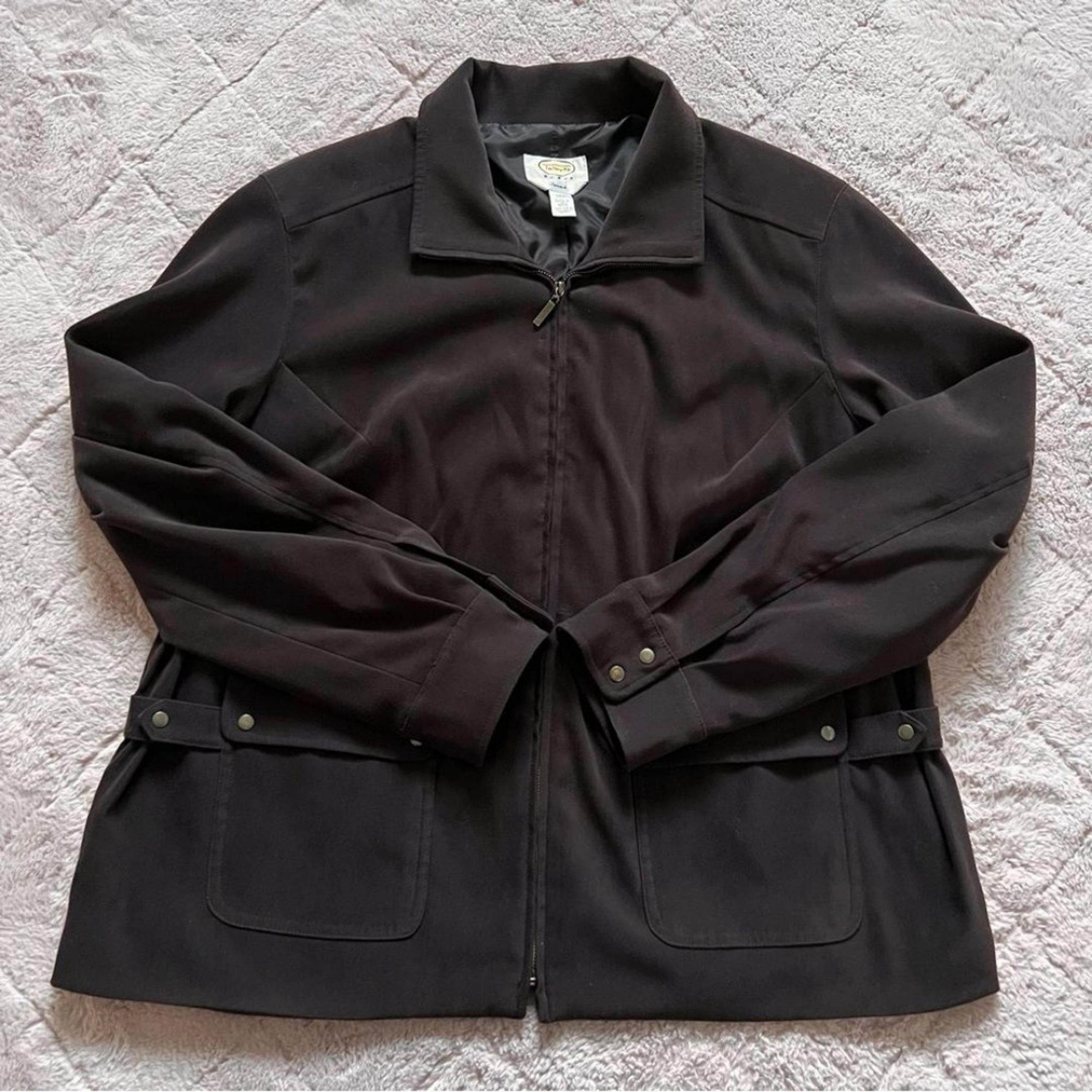 Brown Suede Full Zip Jacket Women’s Size 14W - Talbots