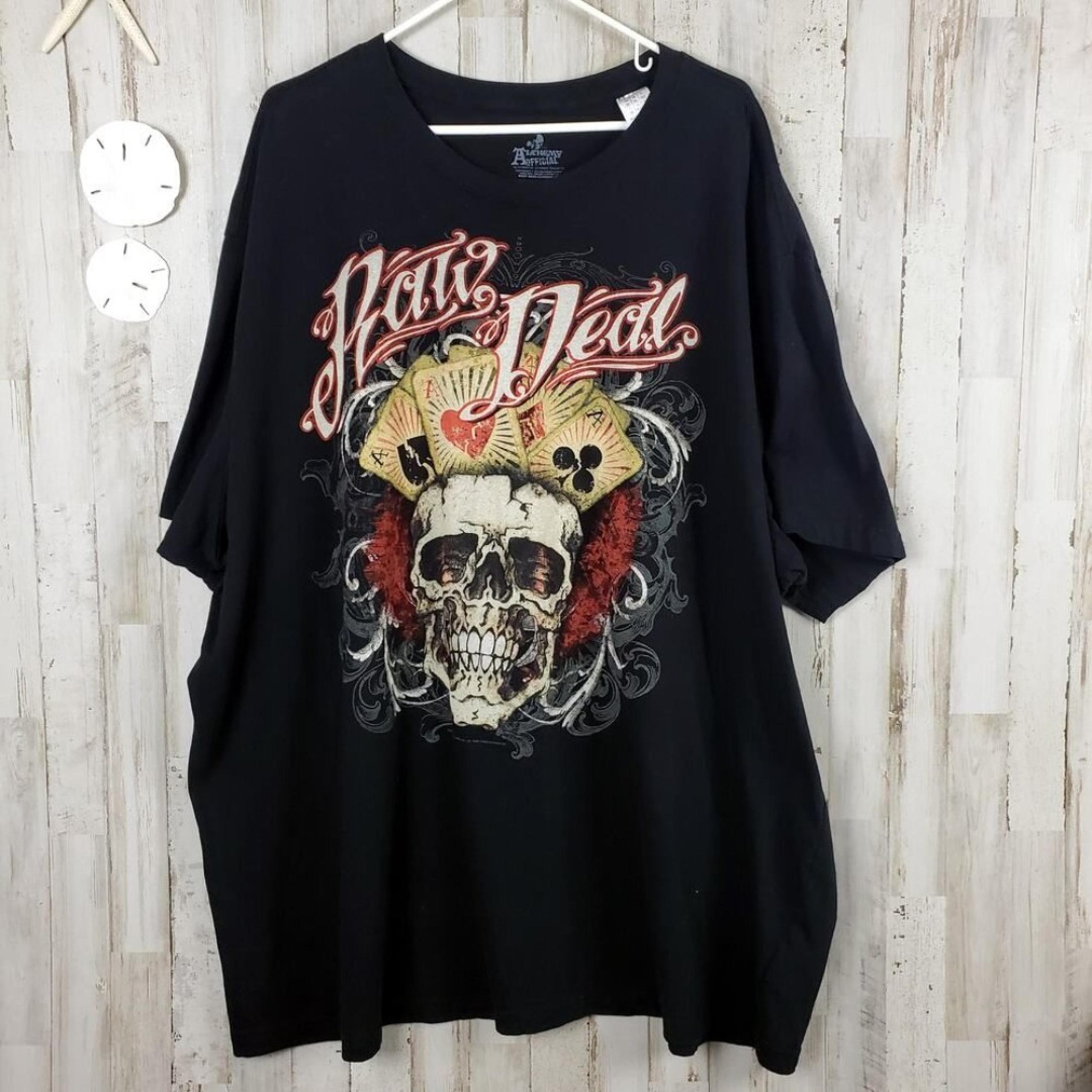 Alchemy Raw Deal Graphic Short Sleeve Tee Shirt Black Size 5XL